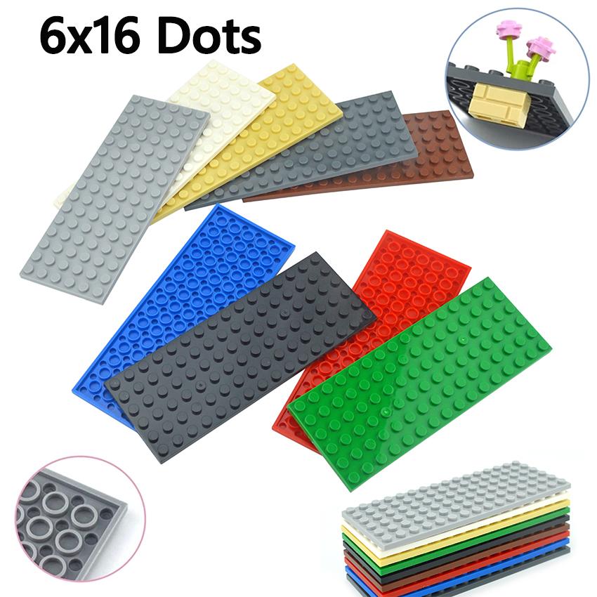 6Pcs Moc Building Blocks Thin Figures Bricks Plate 3027 6x16 Dots Particles Educational Creative Size Compatible Leduo Toys