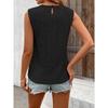 Women's Tank Tops Fashion Elegant Round Neck Lace Patchwork Loose Casual Tanks Vest for Women Spring and Summer Solid Color Crochet Office Lady Tops