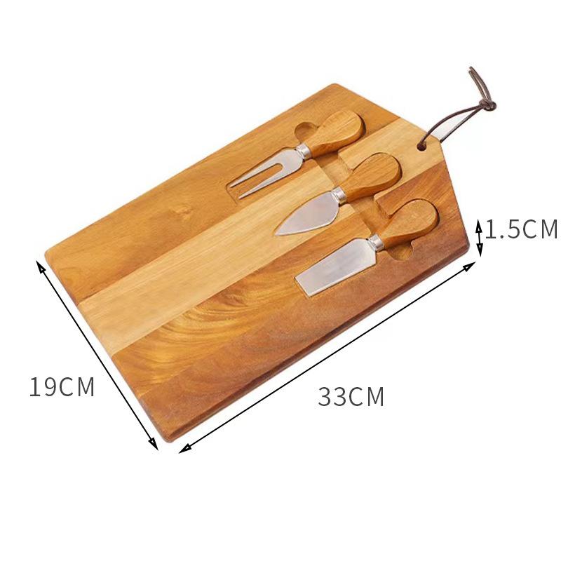 Wooden Cheese Board Set with Knife for Bread Cake Steak Breakfast Luxury