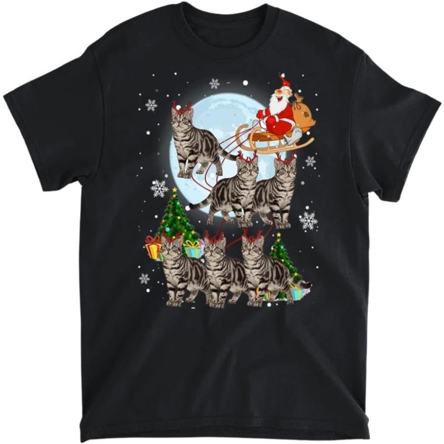 American Shorthair Reindeer Christmas American Shorthair Cat T-Shirt, Tank Top, Long Sleeve Shirt, Sweatshirt, Hoodie Men Women Kids Made in Canada XXXXXL разноцветный