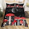 3D Psychedelic Mushroom Duvet Set Bohemian Mushroom Bedding Set Full Size Three-Piece Set