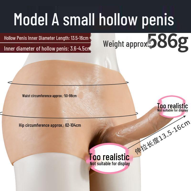 Silicone Wearable Hollow Penis Cross-dressing Leather Underwear for LGBTQ+ Adults