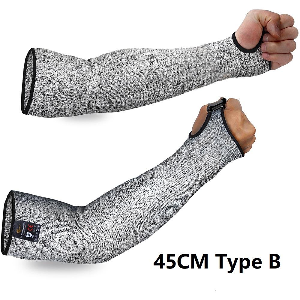 Safety Arm Sleeve Work Arm Wrist Protective Gloves Anti Cut Guard Bracers Arm Protection Level 5 HPPE Cut Resistant Work Gloves
