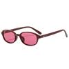 SO&EI Ins Popular Fashion Oval Sunglasses Women Vintage Rivets UV400 Men Punk Clear Lens Frame