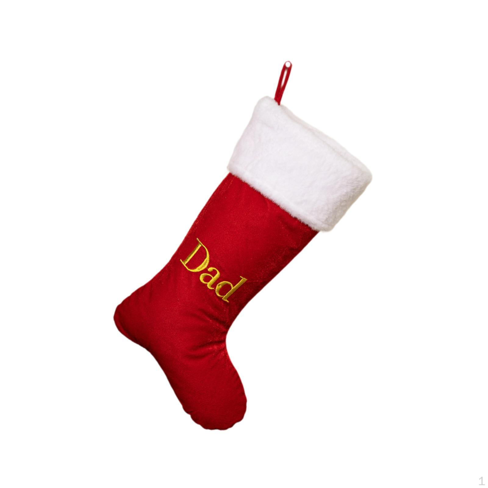 

Christmas Stocking Sock Candy Gift Bag Portable Hanging Xmas Decoration for Stairs Dad