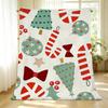 Christmas Theme Flannel Blanket – Thick Warm Soft Single Throw, Cozy for Home/Guest Room, Holiday Decor, Winter Warm Comfort