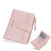 Pu Leather Womens Wallet With Woven Pattern And Zipper Closure For Daily Use