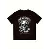 Black T Shirt with Skull Money and Bandana Print for Streetwear Fashion Men Casual Wear