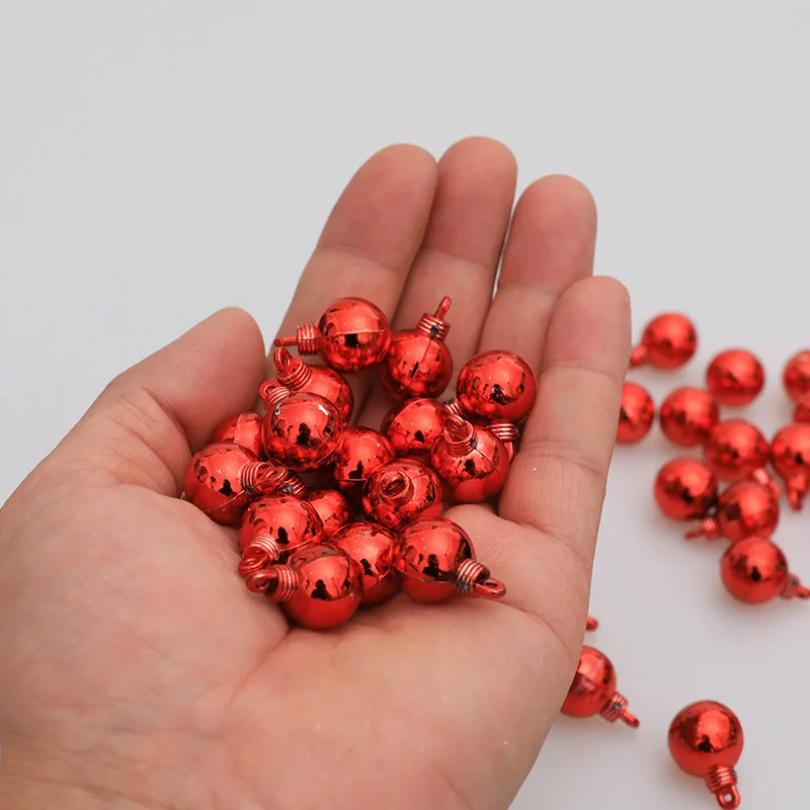 48Pcs/1.5CM Christmas Ball Decoration Supplies Christmas Tree Ornaments Pendants New Year Party Home Decoration