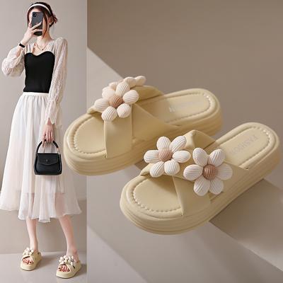 Mode 2024 Sommer Damen Mode Atmungsaktiv Leicht Blume Sandalen Damen Hausschuhe