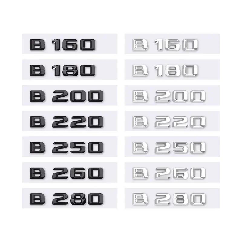 B160 B180 B200 B220 B250 B260 B280 Letter Logo Car Sticker for Mercedes Benz B Class Refit Rear Boot Trunk Displacement Label UO4