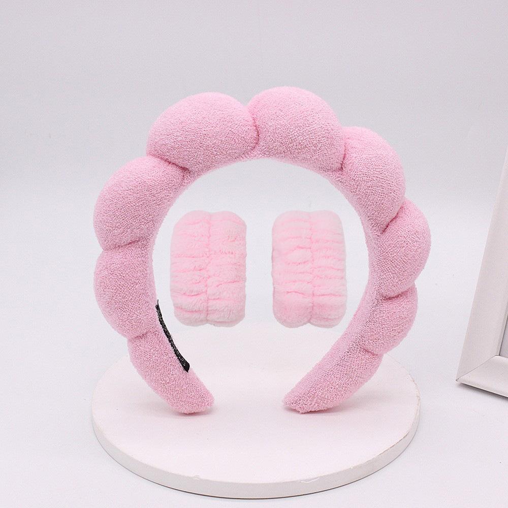 3/1PCS Microfiber Washing Wristbands Hairband Scrunchies Puffy Headband SPA Bubble Headband Washing Face Makeup Shower Skincare