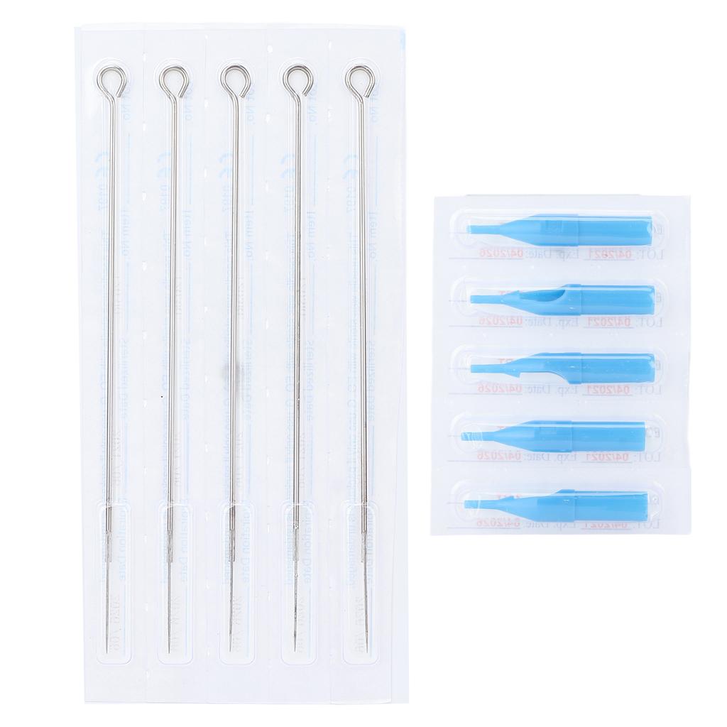50pcs Mixed Assorted Tattoo Needles Stainless Steel 50pcs Tattoo Tips Supplies 5 Sizes for Tattoo Artists Beginners(3RL