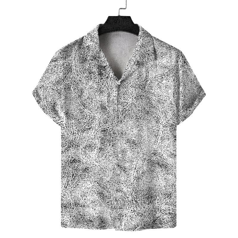 2025 Summer Men's Casual Coconut Tree Print Short Sleeve Polo Cardigan European And American Hawaiian Floral Shirt For Men