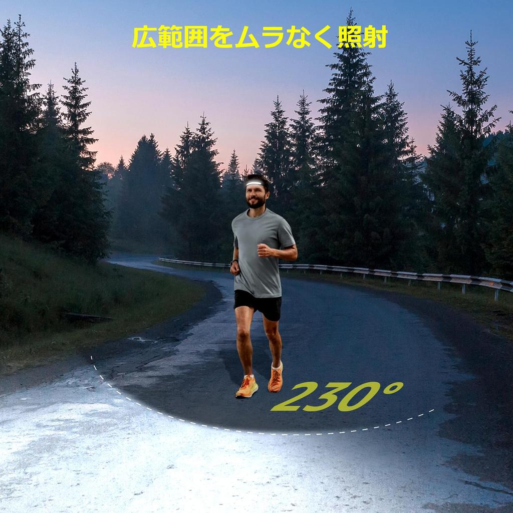 Lepro Rechargeable LED High COB Adjustable Sensor 5 Lighting for Camping and Running Headlight, Brightness, 230° Wide-Angle Lighting, Angle, Included,