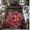 Tappeto in Flanella Stampato AC Milan Antiscivolo Morbido Poliestere Tappeto per Pavimento Tappetino Decorativo da Interno per Camera da Letto Soggiorno Divano Sala Giochi Decorazione Casa