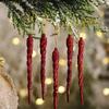5pcs Winter Party Hanging Ornaments with Ice Icicle Design for Christmas Tree and Festive Indoor Outdoor Decoration