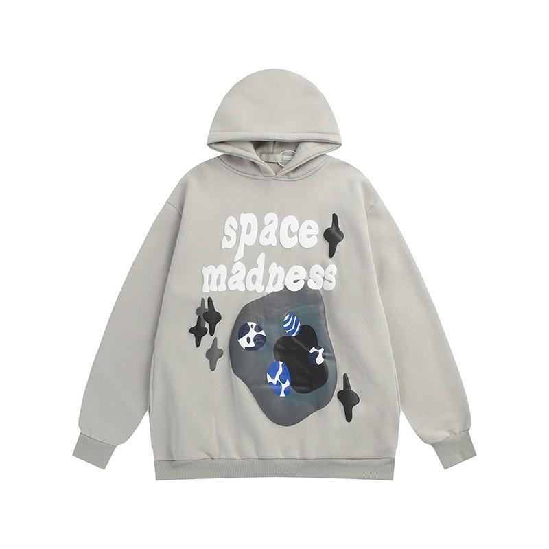 Mens Hip Hop Vintage Graffiti Hooded Sweatshirt Loose Fit Winter Casual Streetwear