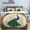 Peacock 2  Pattern Bedding Quilt Set Quilt Cover Pillowcase Home Decoration  Gift (1 * Duvet Cover + 2 * Pillowcase, Without Core)