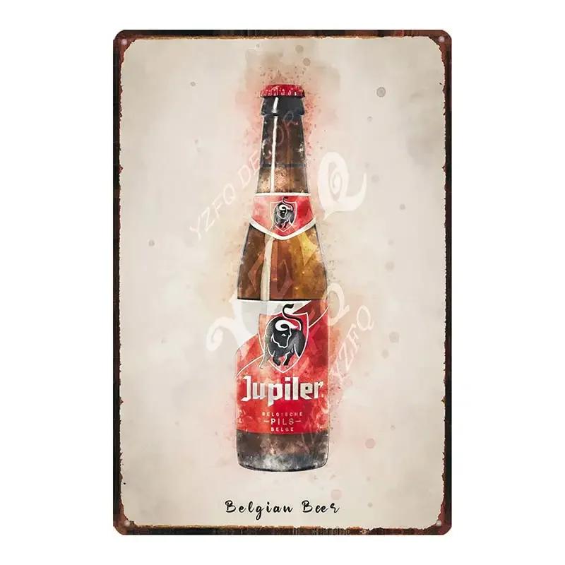 Belgian Beer Jupiler Duvel  Metal Plate Wall Pub Kitchen Restaurant Home Art Decor Vintage Iron Poster Gift 8x12inch DU-6718B