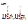 Lightweight Alloy Earrings 1 Pair Hook American Independence Day Pattern