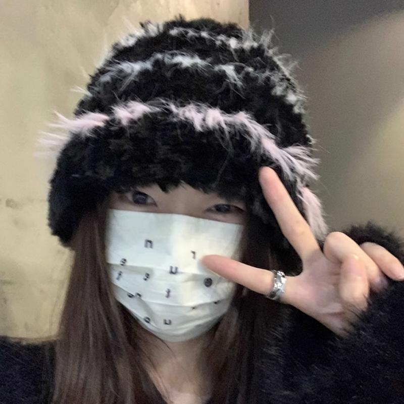 

Autumn And Winter Plush Thick Cold-Proof Wool Hat Warm Ear Protection Knitted Hat For Women