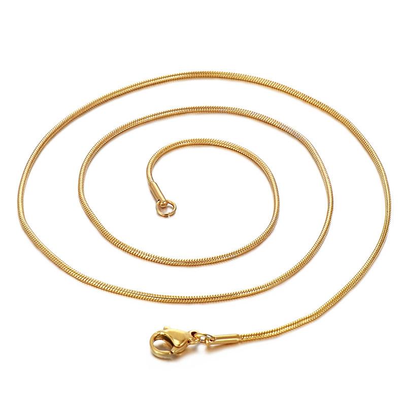 

Новые модные аксессуары, европейские и американские простые и стильные цепочки из змеиной кости, мужское ожерелье из титановой стали, аксессуары 50cm