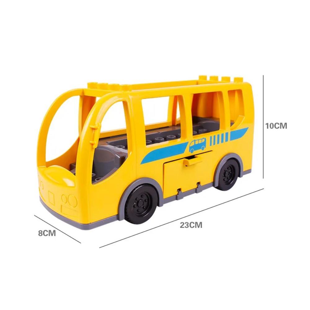 Bybil Tegneserie Offroad Lastebil Brødhenger Buss Stor Størrelse Byggeklosser Tilbehør Barn Pedagogisk DuploLG Klosser Leker
