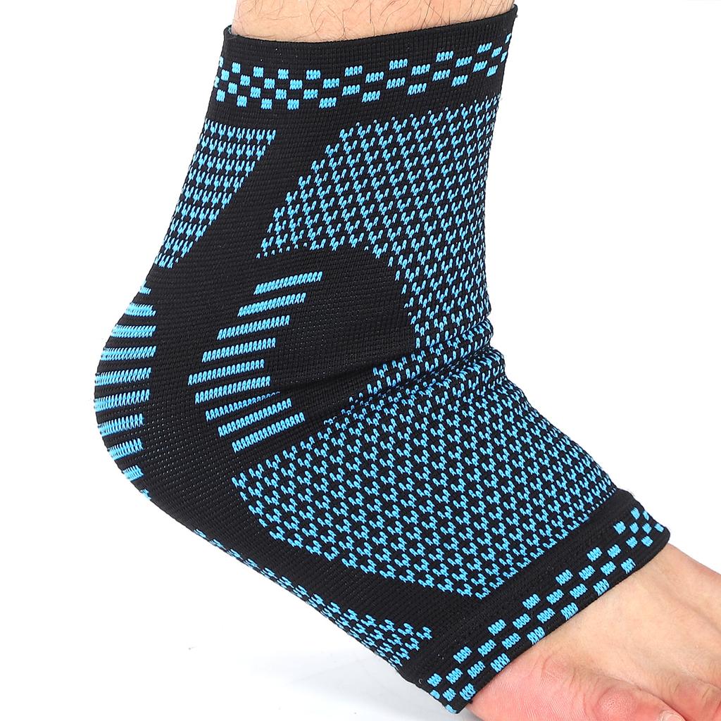 Ankle Brace Nylon Stretch Knit Lightweight Breathable Blue Ankle Bandage Wrap for Men Women Sports Foot