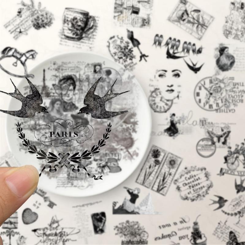 58Pcs Water Resistant Aesthetic PET Sticker Scrapbooking Sticker for Journal Notebook Water Bottle Photo Album Phone