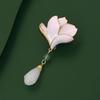 Magnolia Brooch with Classical Frog Clasp - New Chinese Cheongsam Corsage Pin for Women