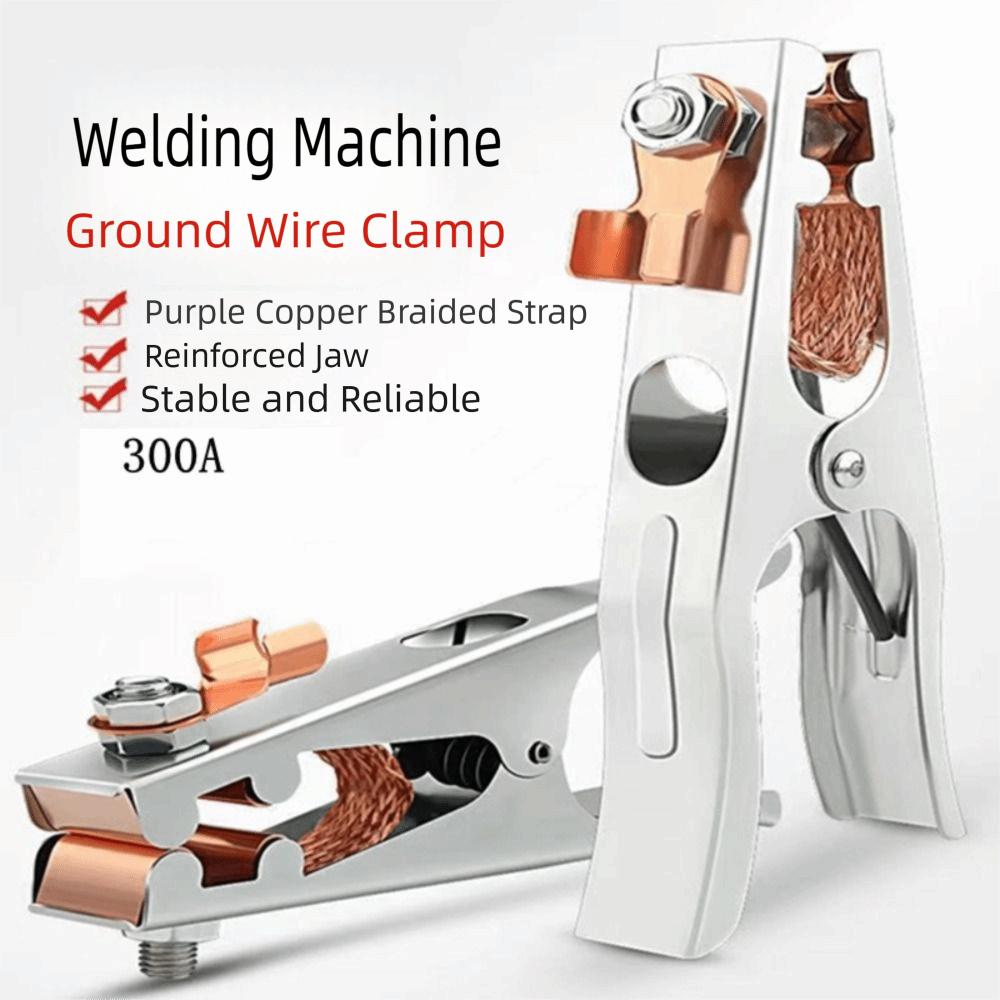 300A Electroplated Ground Clamp Electrical Accessories Welding Tongs Durable Welding Earth Clip