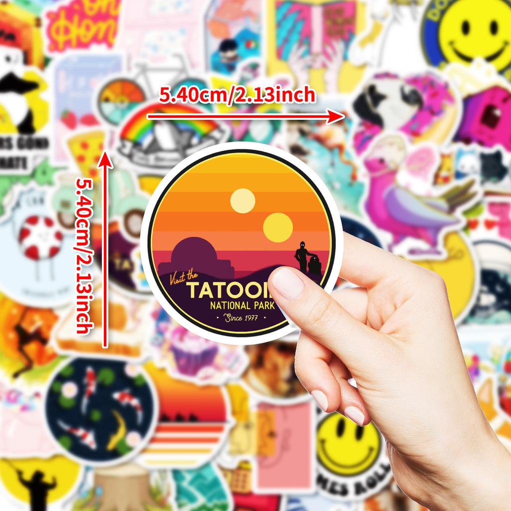 50 New Small Fresh Series Graffiti Stickers Sunset Scenery Painted Stickers