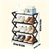 4 Tier Foldable Shoe Rack Space Saving Free Standing Shoe Storage Organizer for Closet Hallway