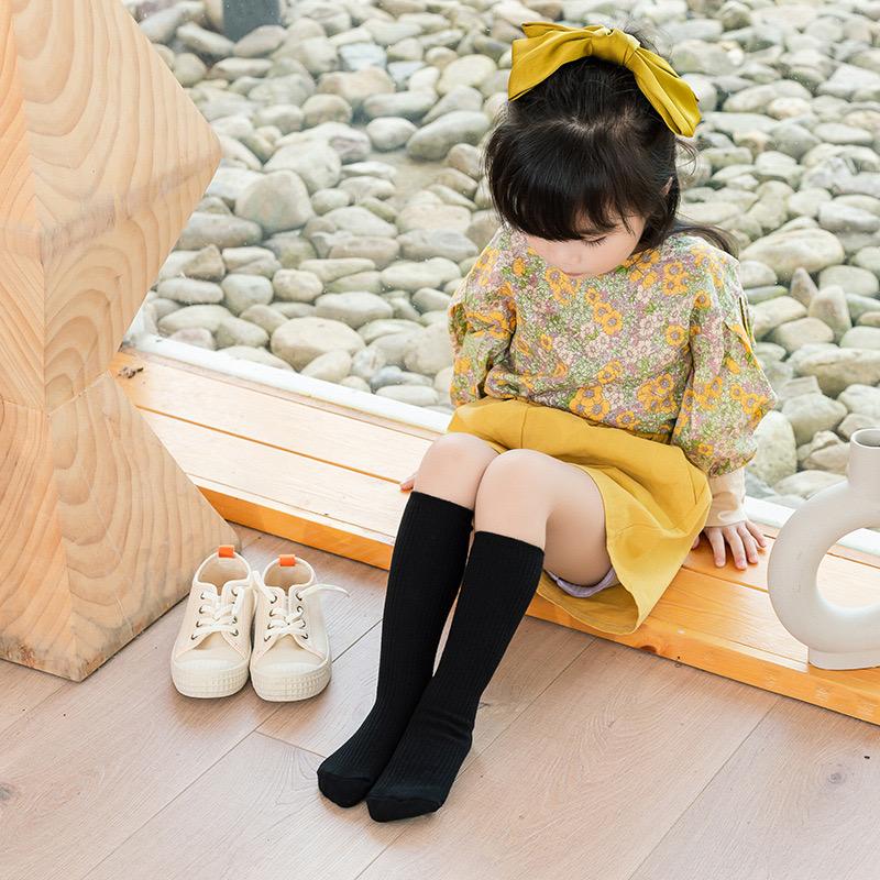 Dětské ponožky Novorozenecké Dětské Kojenecké Dívčí Chlapecké Podkolenky Batolecí Dívka Jednobarevné Bavlněné Pruhované Hladké Dlouhé Ponožky Pro Děti 1-6 Let