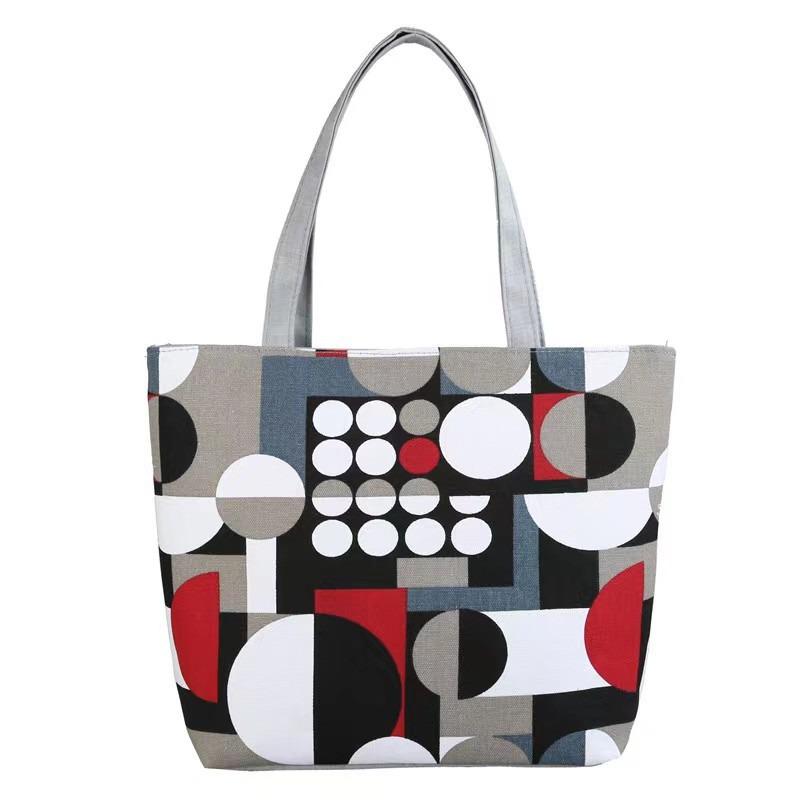 New printed bag large capacity tote bag literary flower cloth student bag shoulder portable canvas women's bag