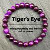 Tiger Eye Bracelet - Yellow, Red, Lapis Lazuli, Purple Tiger Eye Available