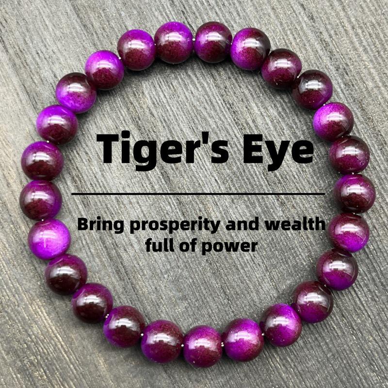 Tiger Eye Bracelet - Yellow, Red, Lapis Lazuli, Purple Tiger Eye Available