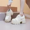 Brogue Women's Shoes 9cm Thick-soled Lace-up Loafers Female Comfortable and Height-enhancing Women High Heels