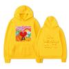 Unisex Black Hoodie Heart Character Tropical Sunset Double Sided Graphic Pullover Sweatshirt Streetwear