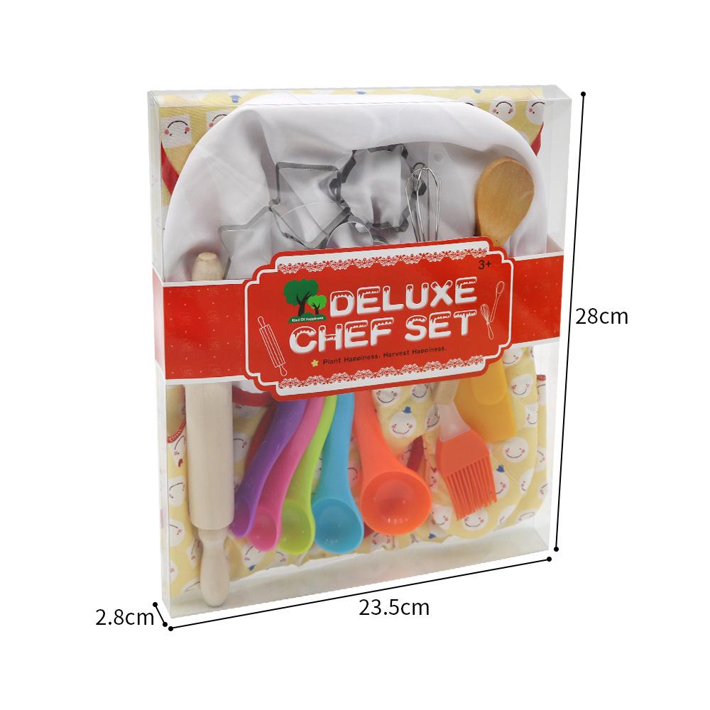 Kids' Pretend Play Kitchen Set: Cooking Utensils, Baking Tools, Apron & Chef Hat for Girls