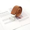 Solid Color Durable Canvas Belt With Fastopen Plastic Buckle For Leisure Sports