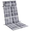High Back Chair Cushions 2 Pcs Grey Checkered Pattern Oxford Fabric