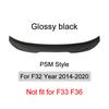 Per BMW Serie 4 F32 F33 F36 2014-2020 Fibra di Carbonio Lip Paraurti Posteriore Spoiler Baule Kit Ala Coda Stile MP M4 PSM Nero Lucido