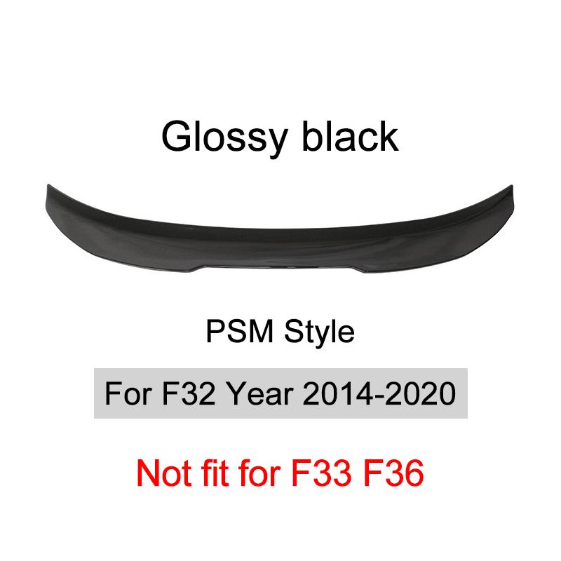 Per BMW Serie 4 F32 F33 F36 2014-2020 Fibra di Carbonio Lip Paraurti Posteriore Spoiler Baule Kit Ala Coda Stile MP M4 PSM Nero Lucido
