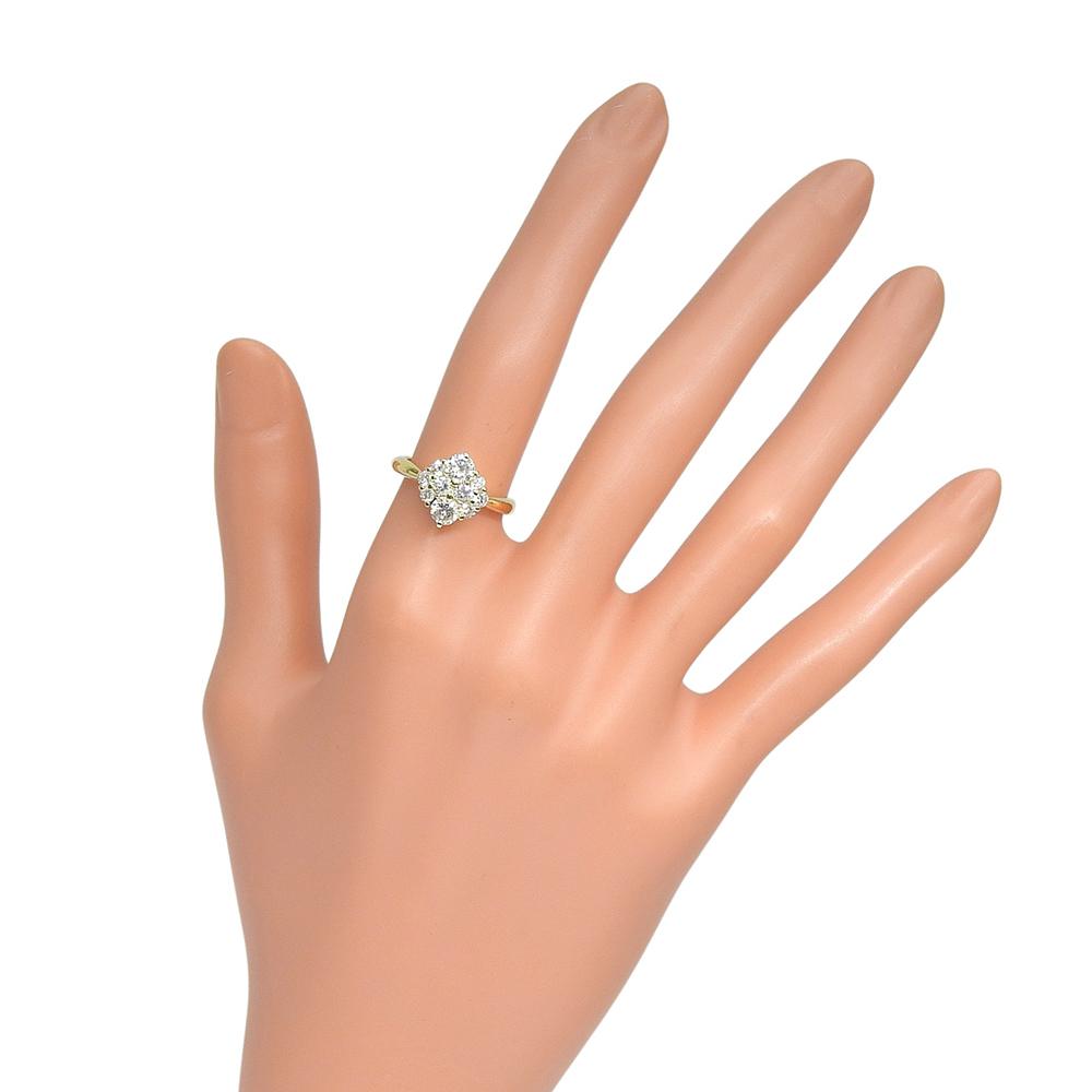 Ring K18 yellow gold/diamond #5.8(US Size) 4.2g Women Used