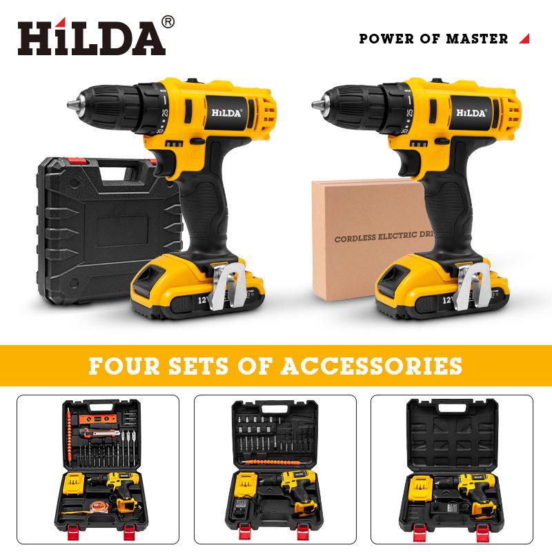HiLDA Hilda Series Cordless Electric Drill & Screwdriver Set
