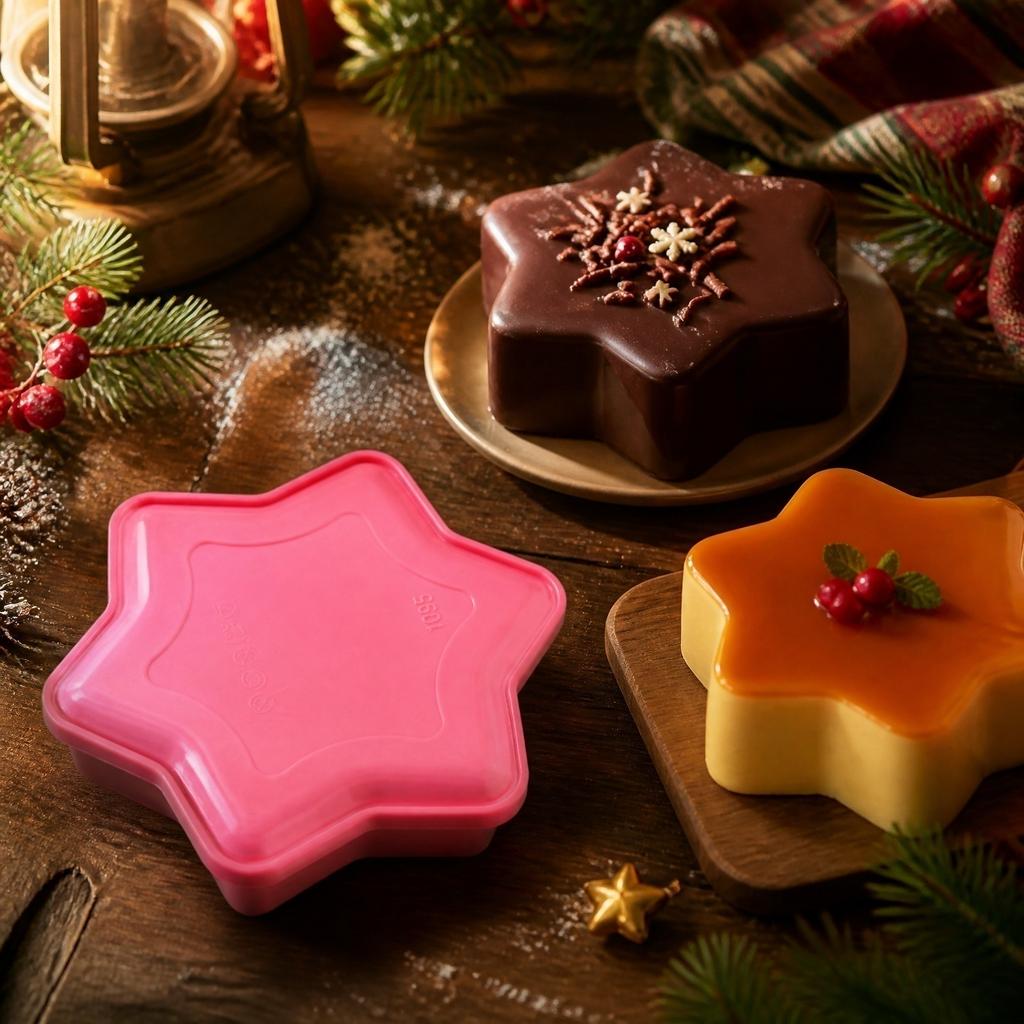 Star Shaped Silicone Mold for Baking Cake Cookie Pudding Chocolate Mold Flexible Non Stick Kitchen Tool for Holiday and Everyday Use