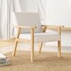 Upholstered Armchair with Armrests, Dining Chair In Linen Look, Solid Wood Frame, 64 X 70 X 72 Cm, Cream