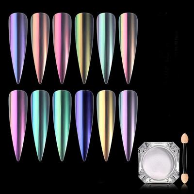 1 Box Ice Transparent Mermaid Powder Magic Mirror Effect Nail Glitter Pigment Dust Nail Art Dekoration